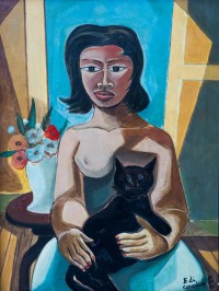 Mulher com Gato Preto - Di Cavalcanti
